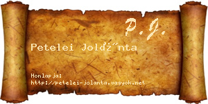 Petelei Jolánta névjegykártya